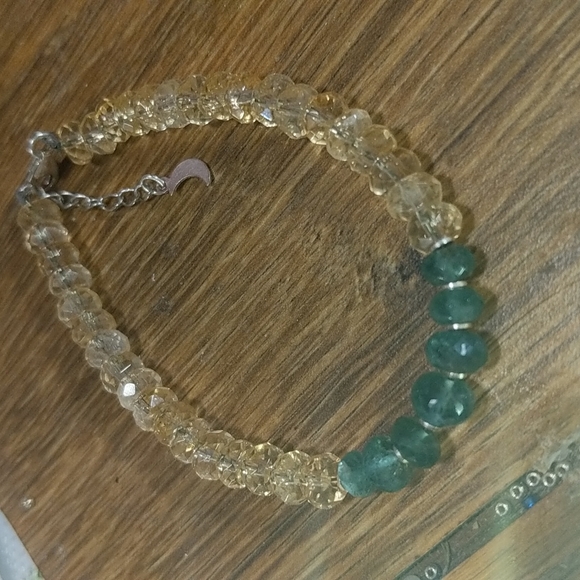 Emerald authentic/ citrine and sterling bracelet - Picture 5 of 6